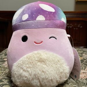 Minya Squishmallows Purple and White Mushroom Plush